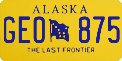 AK license plate GEO875