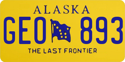 AK license plate GEO893