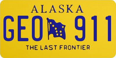 AK license plate GEO911