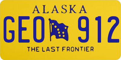 AK license plate GEO912