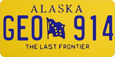 AK license plate GEO914