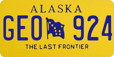 AK license plate GEO924