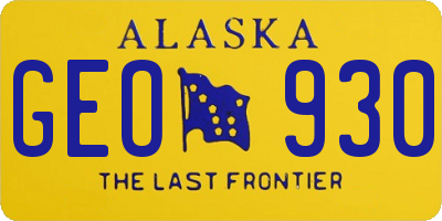 AK license plate GEO930