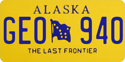 AK license plate GEO940