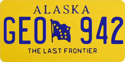 AK license plate GEO942