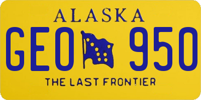 AK license plate GEO950