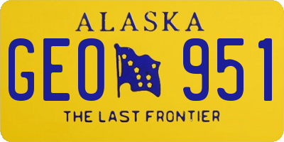 AK license plate GEO951