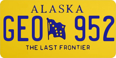 AK license plate GEO952
