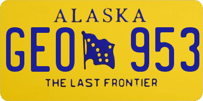 AK license plate GEO953