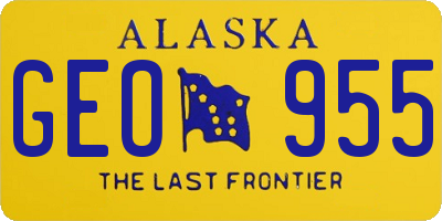 AK license plate GEO955