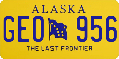 AK license plate GEO956