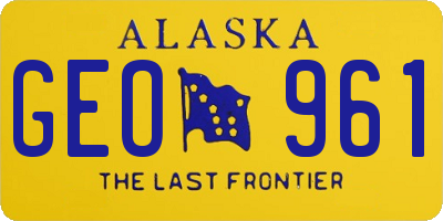 AK license plate GEO961