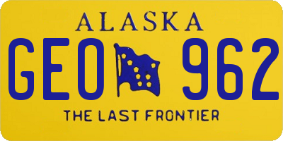 AK license plate GEO962