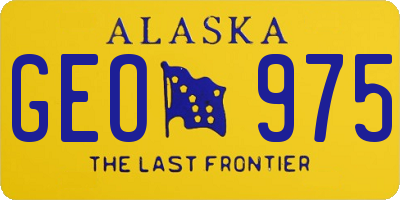 AK license plate GEO975
