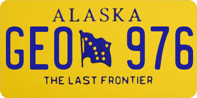 AK license plate GEO976