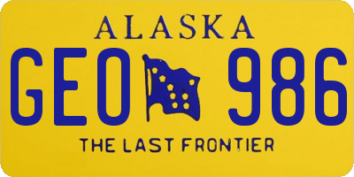 AK license plate GEO986