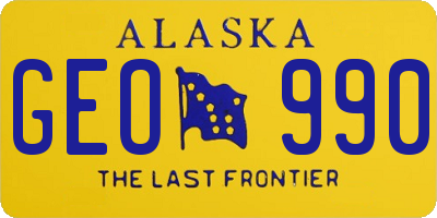 AK license plate GEO990