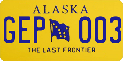 AK license plate GEP003
