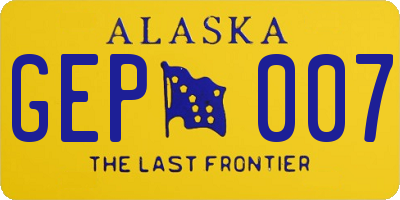 AK license plate GEP007
