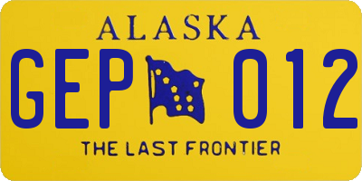 AK license plate GEP012