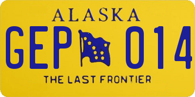 AK license plate GEP014