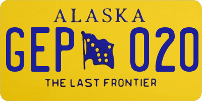 AK license plate GEP020