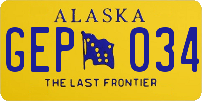 AK license plate GEP034