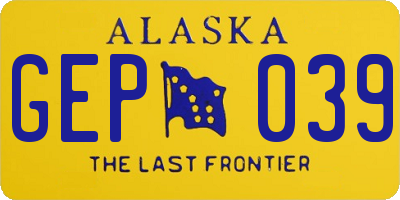 AK license plate GEP039