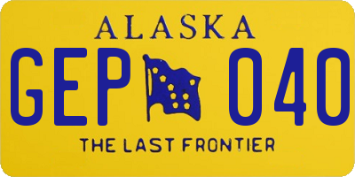 AK license plate GEP040