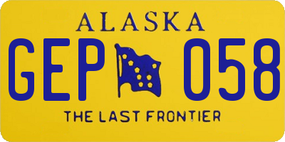 AK license plate GEP058