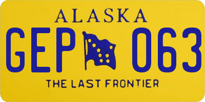 AK license plate GEP063