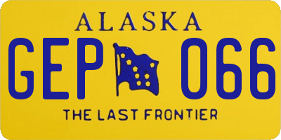 AK license plate GEP066