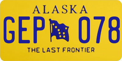 AK license plate GEP078
