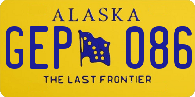 AK license plate GEP086