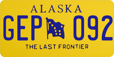 AK license plate GEP092