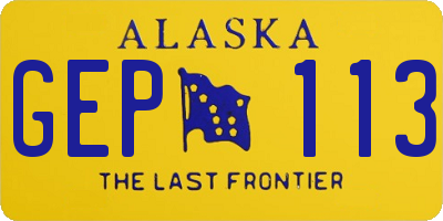AK license plate GEP113