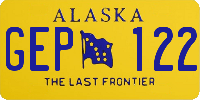 AK license plate GEP122