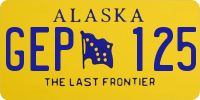 AK license plate GEP125