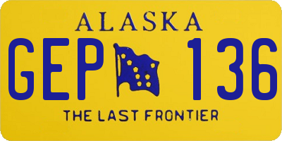 AK license plate GEP136