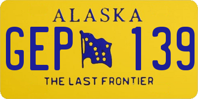 AK license plate GEP139