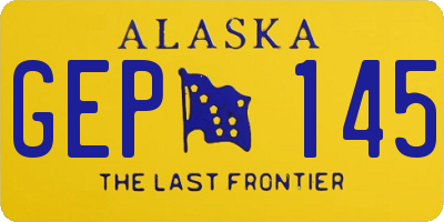 AK license plate GEP145