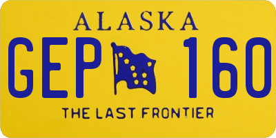 AK license plate GEP160