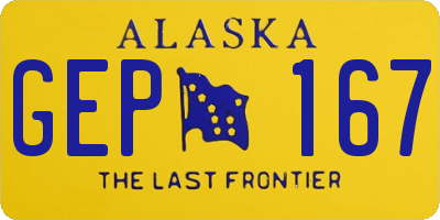 AK license plate GEP167