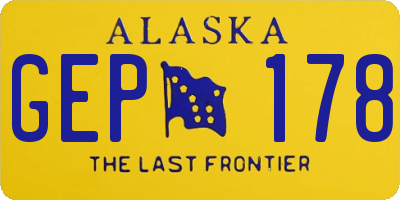 AK license plate GEP178