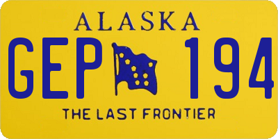 AK license plate GEP194