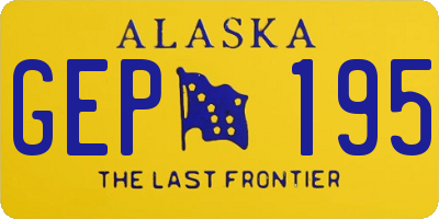 AK license plate GEP195