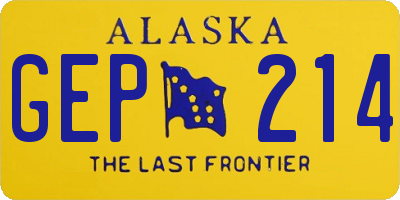 AK license plate GEP214