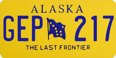 AK license plate GEP217