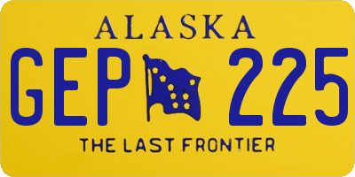 AK license plate GEP225