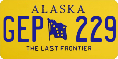 AK license plate GEP229
